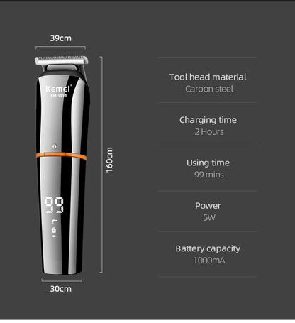 Kemei Waterproof 11-in-1 Men's Grooming Kit Electric Beard Trimmer Shaver Hair Clipper Rechargeable Nose Hair Trimmer KM-5898