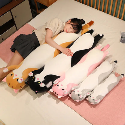 50/70/90/110/130cm Funny Cute Soft Long Cat Plush Toys Pause Office Nap Pillow Bed Sleep Home Decor Doll for Kids Girl Gift