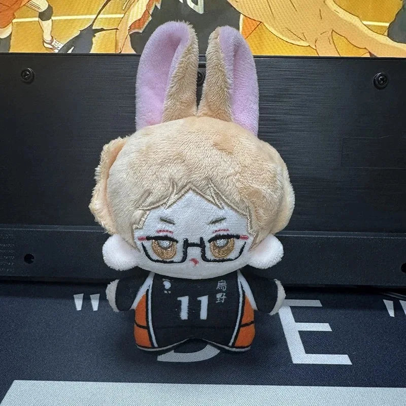 10cm New Japan Haikyuu Plush Toy Hinata Shoyo Keychain Tobio Kageyama Yu Nishinoya Bag Pendant Mini Volleyball Stuffed Doll Gift