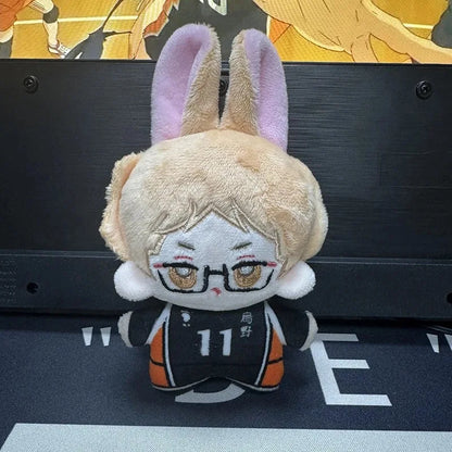 10cm New Japan Haikyuu Plush Toy Hinata Shoyo Keychain Tobio Kageyama Yu Nishinoya Bag Pendant Mini Volleyball Stuffed Doll Gift