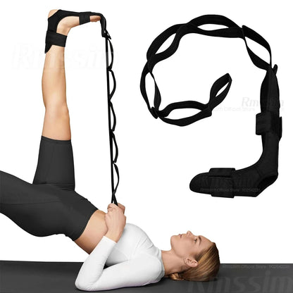 Yoga stretching belt, segmented stretching belt, 7-level adjustable stretching belt for yoga exercise and training