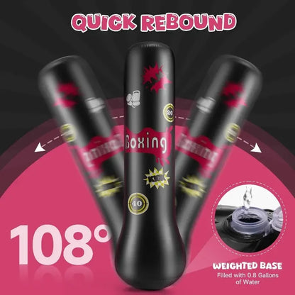 PVC thickened children's boxing column, inflatable for teenagers. Fitness punching bag that won't fall down. Add sand and water