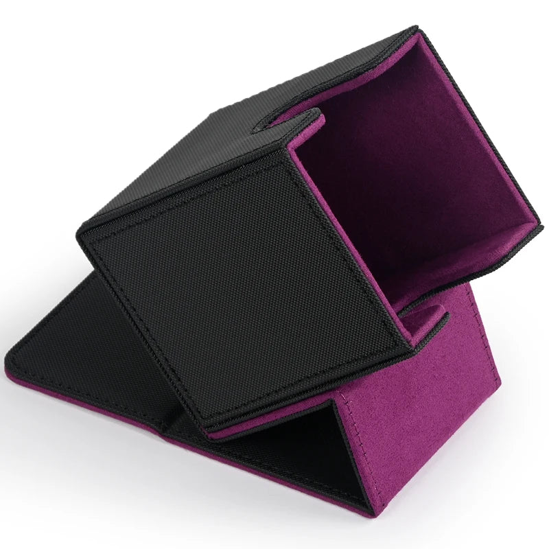 Card Deck Box,Card Deck Case Holds 100+ Sleeved Cards, PU Leather Card Storage Box For  TCG game trading cards.