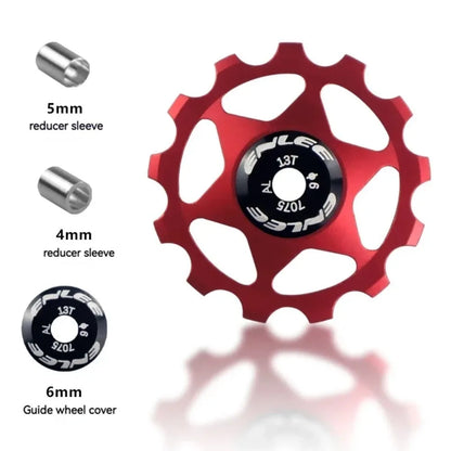 Five Colours Bike Aluminum Alloy Guide Wheel Pulley Rear Derailleur 11T 13T Guide MTB Ceramic Bearing Jockey Wheel For 4/5/6MM