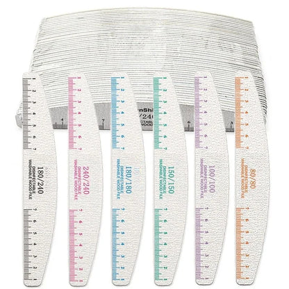 50pcs Nail File Wooden Sanding Buffer Block Pedicure Manicure UV Gel Nail Polish Pro Nail Files Artificial Nail Tips Tools