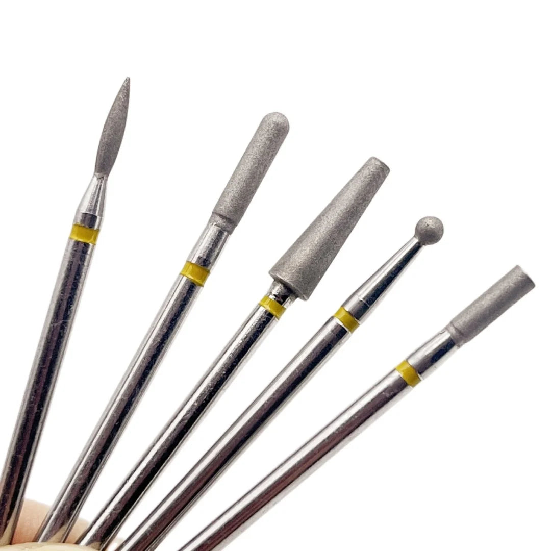 5PCS Diamond Nail Drill Bit Set of Milling Cutters for Manicure Diamond Bit Cuticle Remove Nail Bits for Electric Drill Machine