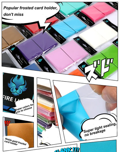 66x91mm 100PCS/Set Solid Matte Trading Card Sleeves Standard Size Card Protector for PTCG/TCG /MTG