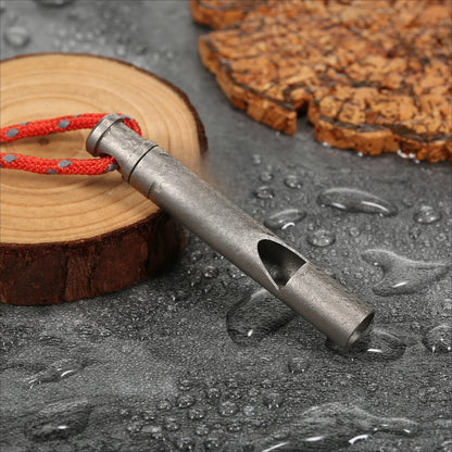 TOMSHOO Titanium Emergency Whistle with Cord Outdoor Survival Whistle Camping Hiking Exploring