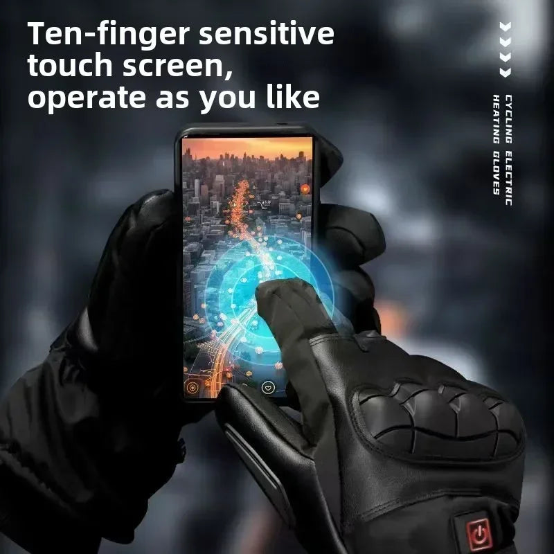 Heated Motorcycle Gloves for Men Tactical Winter Gloves Bicycle Supplies Skiing Gear Bike Accessories Warm Cycling