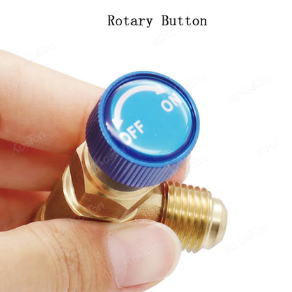 Liquid Safety Valve R410A R22 Air Conditioning Refrigerant 1/4" Safety Adapter Air Conditioning Repair And Fluoride Safety Valve