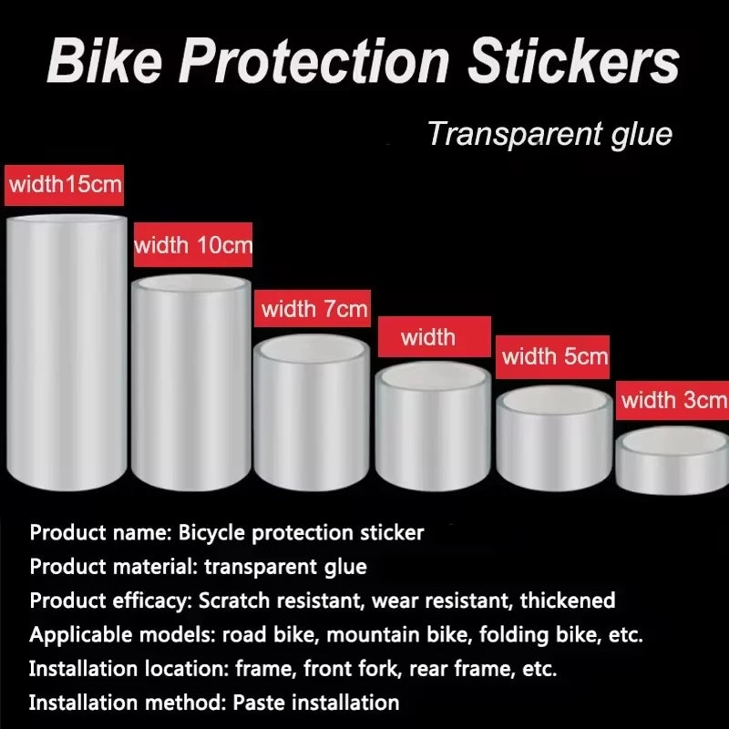 Transparent Bicycle Stickers Tape 3M 5M 10M Bike Frame Protector Cycling Tape Film Invisible Scratch Resistant Riding Decoration