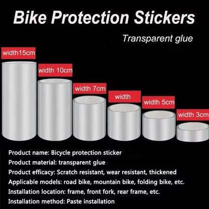Transparent Bicycle Stickers Tape 3M 5M 10M Bike Frame Protector Cycling Tape Film Invisible Scratch Resistant Riding Decoration