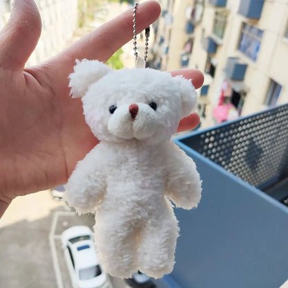 12cm Cute Bear Plush Keyring Pendant Soft Stuffed Plush Keychain Toy Backpack Pendant Birthday Gifts for Children