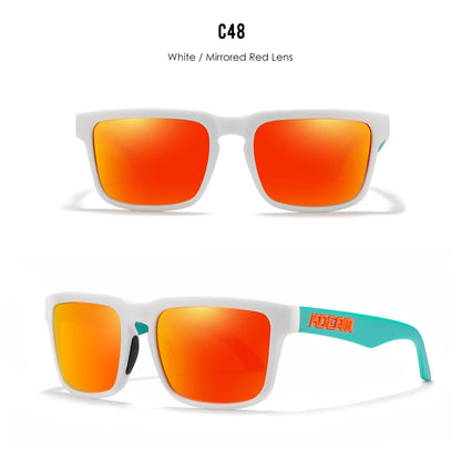 KDEAM Men's Polarized Sunglasses Square Casual Outdoors Sun Glasses Women Unisex Sunglass For Couple With Zipper Case