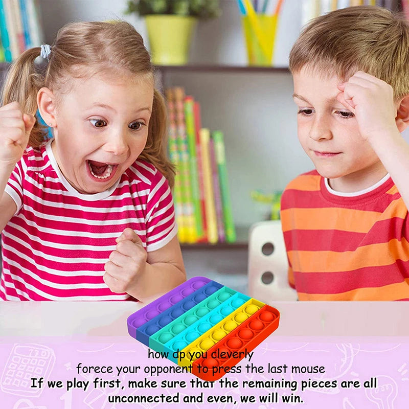 2Pcs Hot Push Bubble Fidget Toys Sensory Autism Special Needs Stress Reliever Squeeze Decompression Toy Fidget Toys For Kids
