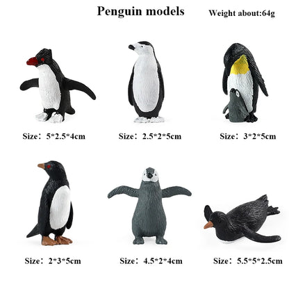 Oenux Arctic South Pole Animals Simulation Penguins Polar Bear Wolf Beluga Whale Action Figures Model Figurine PVC Kid Toy Gift
