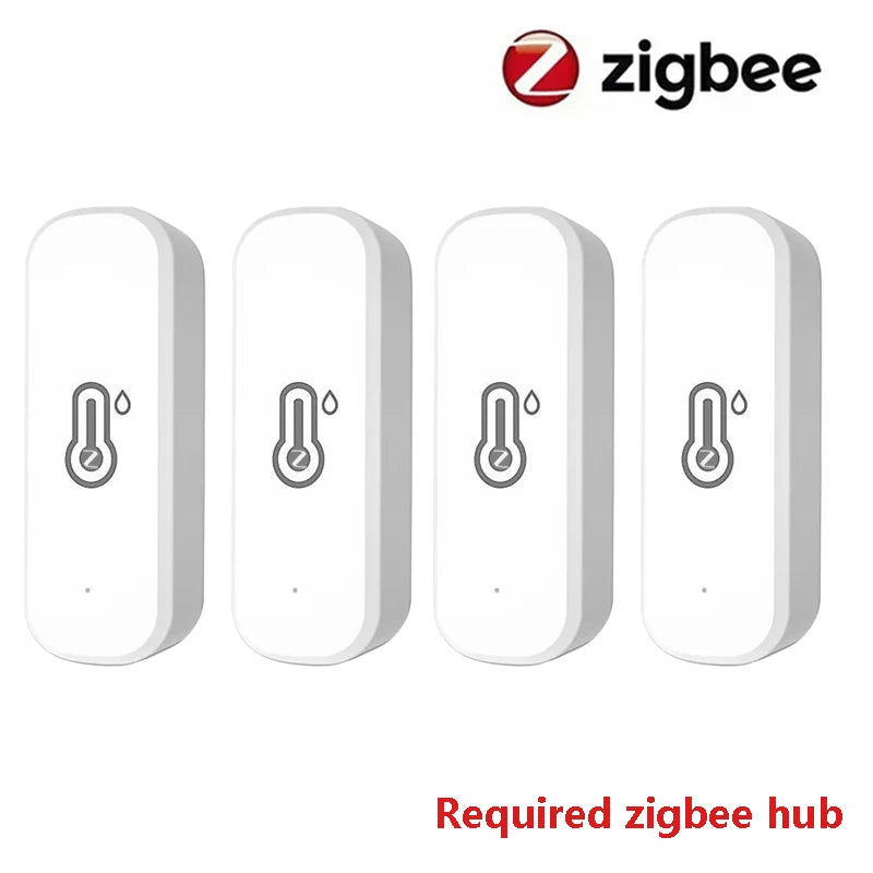 Tuya Zigbee3.0 Temperature and Humidity Sensor Thermometer Hygrometer APP Remote Alarm Works with Smart Life Alexa Google Alice