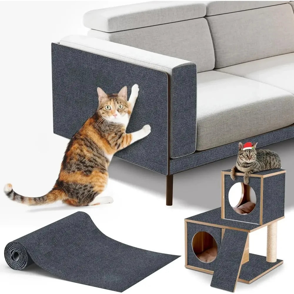 Trimmable Self-Adhesive Carpet Mat Pad Anti Cat Scratch Mat Cat Pet Scratcher Furniture Couch Corner Indoor Sofa Wall Protector