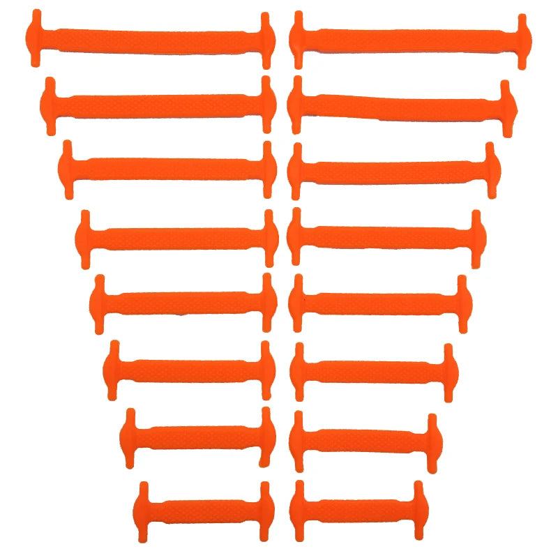 16pcs/lot Silicone Shoelaces No Tie Shoelaces 12 colors Elastic Lace Shoelace Creative Lazy Silicone Laces Rubber Lace