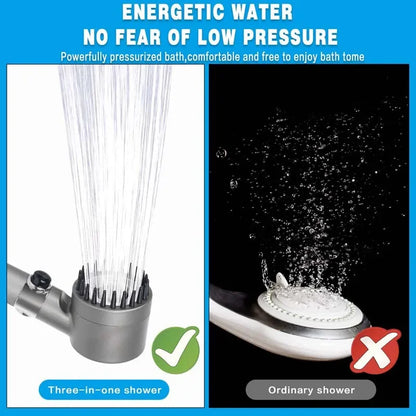 3 Modes Shower Head Adjustable High Pressure Water Saving Shower One-Key Stop Water Massage Shower Head with Filter Element