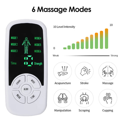 HOMEFISH Muscle Therapy Stimulator 6 Modes Tens Unit Machine Meridian Physiotherapy Pulse Abdominal Prostate Body Massager