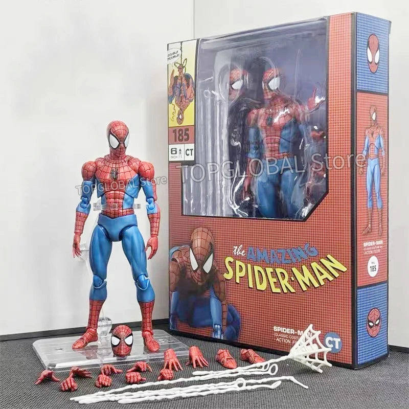 New CT Toys Spiderman Figure Mafex 185 Miles Morales 2099 Classic Costume Spider-Man Action Figure Anime Mafex185 Figurine Toys