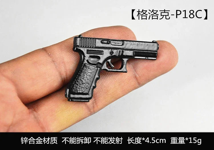 1/6 Scale Miniature Gun Plastic Rifle Set Assembly P92 M1911 98K MP5K Model Not Fired for 12" Action Figure Doll Accessories