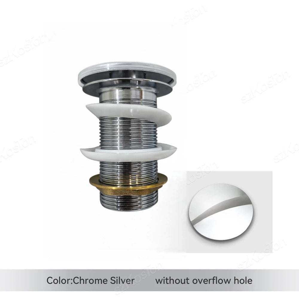 Bathroom Sink Stopper Washbasin Pop Up Drain Plug Cover Waste Pipe Drainer With Or Without Overflow For Bath Accessories