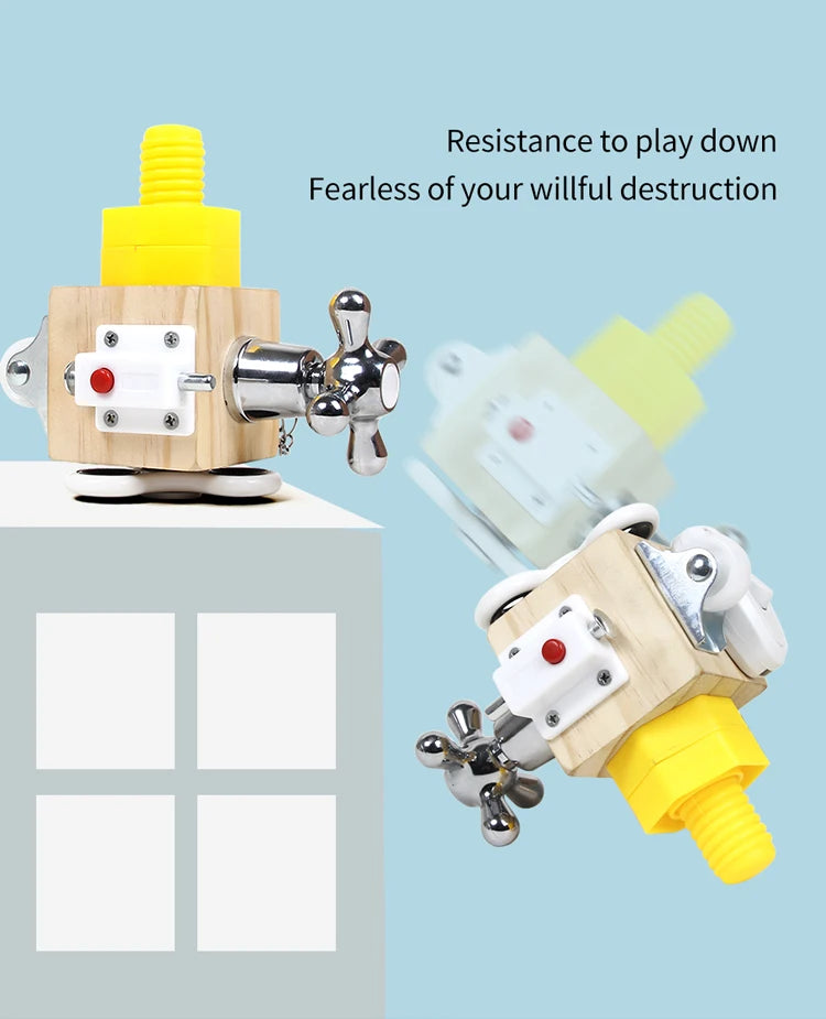 Montessori Kids Busy Cube Board Educational Toys Children Hand Grasping Ability Training Lock Learning Toys For Toddler Gifts