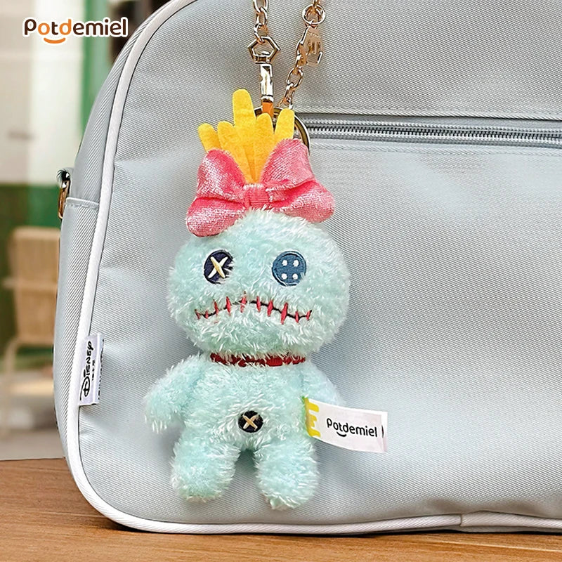Genuine Disney Stitch Lotso Plush Toys Keychain Pendant Accessories Cute Cartoon Stuffed Doll Key Ring Toys Key Chain Gift
