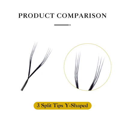 DeceMars 3 Split Tips Y-Shaped Eyelash Eextension Barely-There Effect