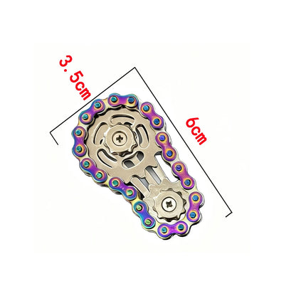 Metal Flywheel Gear Chain Gyro Fingertip Gyro Sprockets Fidgets Toy Anti-stress Fidgeting Spinners Finger Exercise Toys Xmas