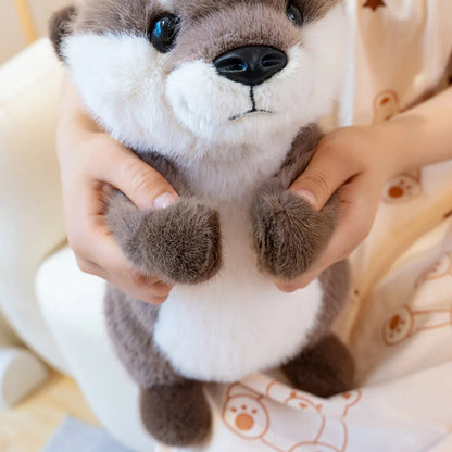 Hugging Otter Plush Toys Fluffy Cozy Magnetic Animal Doll Cute Well-behaved Baby Otter Doll Funny Children Toys Nice Gift