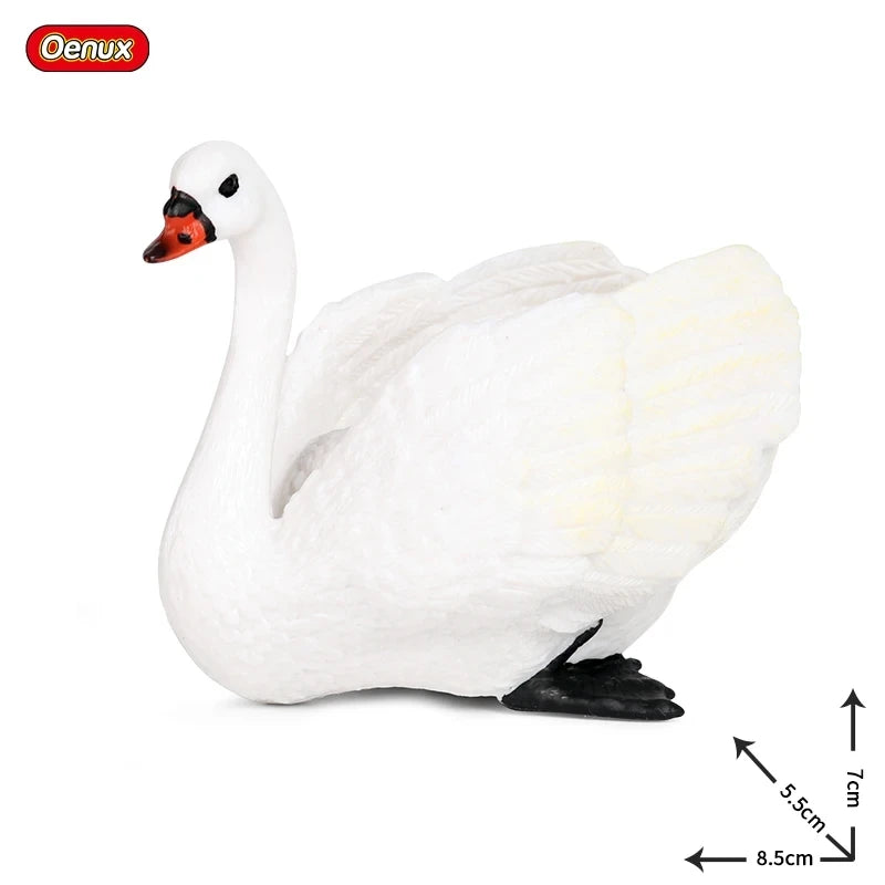 Oenux Poultry Model Simulation Goose Swan Gaggle Duck Flock Action Figures Farm Animals Figurine Miniature Education Kids Toy