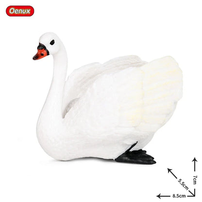 Oenux Poultry Model Simulation Goose Swan Gaggle Duck Flock Action Figures Farm Animals Figurine Miniature Education Kids Toy