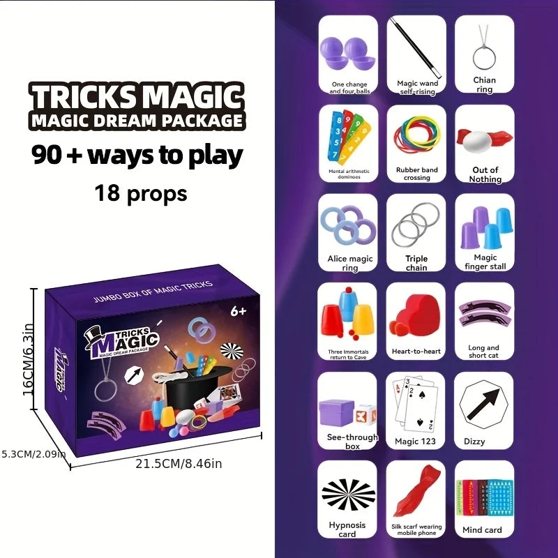 Magic props gift box set, magic toys that boys like, a perfect gift, and also a holiday and Christmas gift