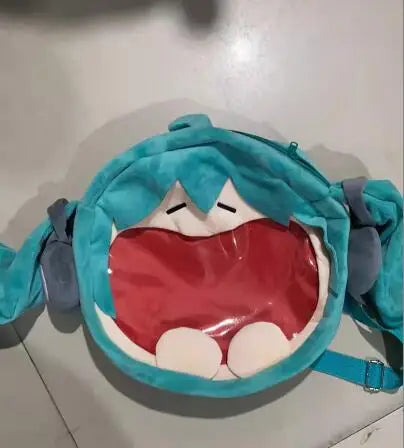 Hatsune Miku Shoulder Bag Backpack Cute Anime Girl Plush Cartoon Kawaii Knapsack Student Bag Packet For Kids Gifts Toys