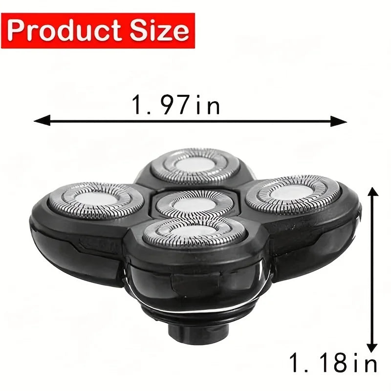 Shaver Replacement 5 Heads 5Razor Head Shaver Head 5 Head Beard Cutter Blade Compatible With Most Rotary Shavers