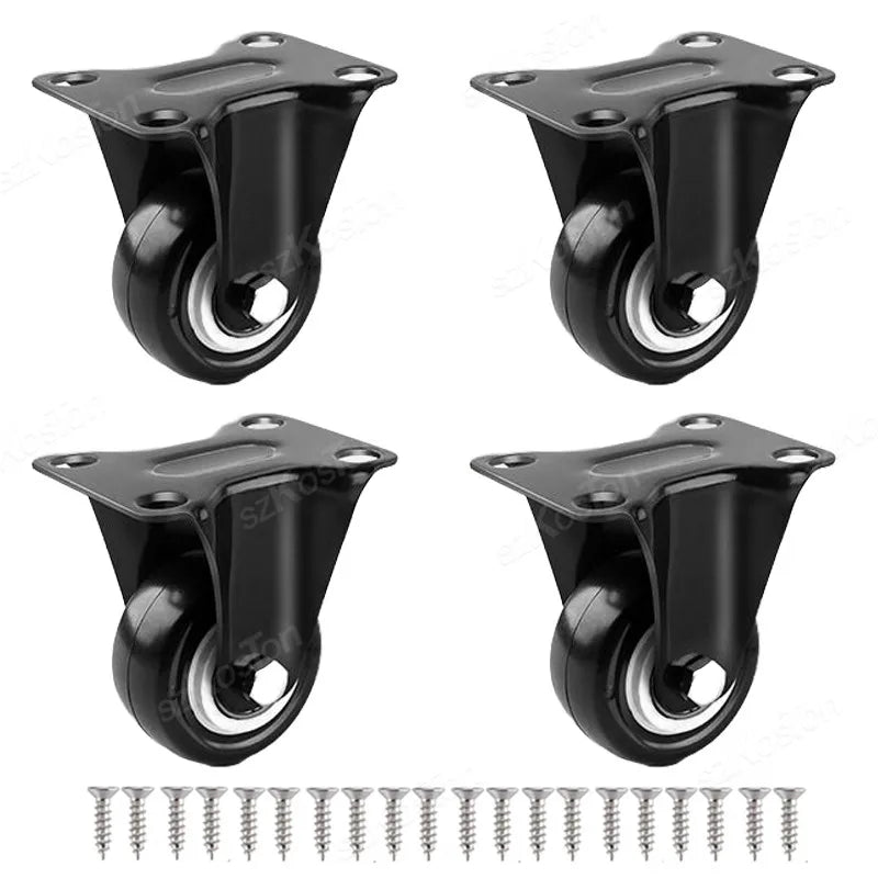 4pcs/lot Furniture Casters Wheels PP Fixed Swivel Caster Roller Wheel For Heavy Duty Platform Trolley Chair Household Accessory