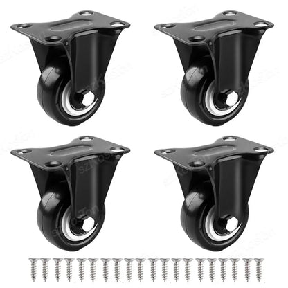 4pcs/lot Furniture Casters Wheels PP Fixed Swivel Caster Roller Wheel For Heavy Duty Platform Trolley Chair Household Accessory