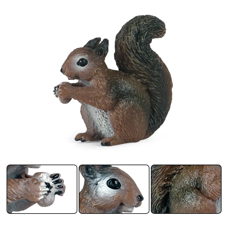 Oenux Wild Animals Simulation Rodent Marmot Mouse Model Squirrel Rat Chinchilla Action Figure Figurine Collection Cute Kid Toy