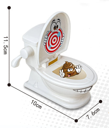 Mini Toilet Anti Stress Toys Two Person Interactive Catapult Toilet Toy Tabletop Game Throw Battle Toy Poops for Kids Adult
