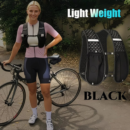 Biking Running Storage Vest Backpack Lightweight Running Vest Reflective Hydration Water Chest Pack Phone Storage Pocket