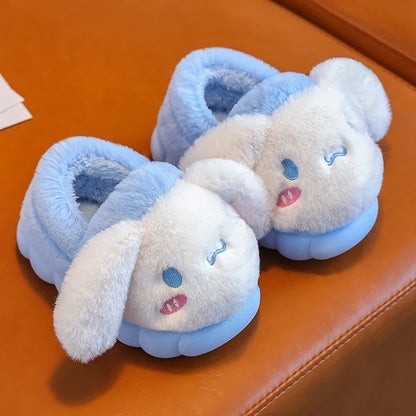 Pokemon Anime Pikachu Autumn/Winter Children'S Cute Flat Plush Slippers Soft Sole Non-Slip Warm Indoor Home Cotton Shoes Gifts