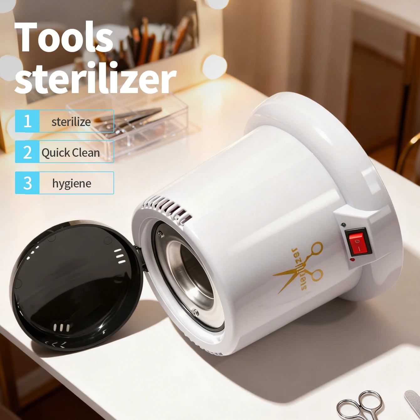 Nail Tool Sterilizer for Esthetician Sterilization Machine Metal Nail art Tools Haves Autoclave Sterilizers High Temperature