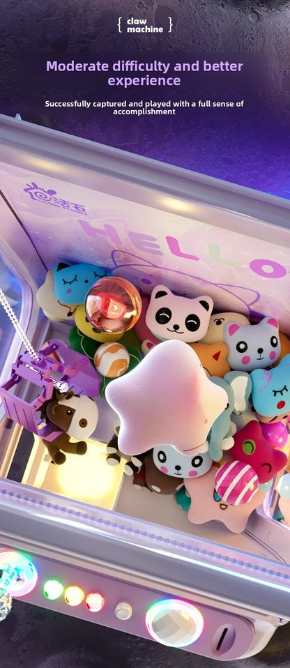 DIY Automatic Doll Machine Kids Coin Operated Play Game Mini Claw Catch Toys Crane Machines Music Doll for Christmas gifts