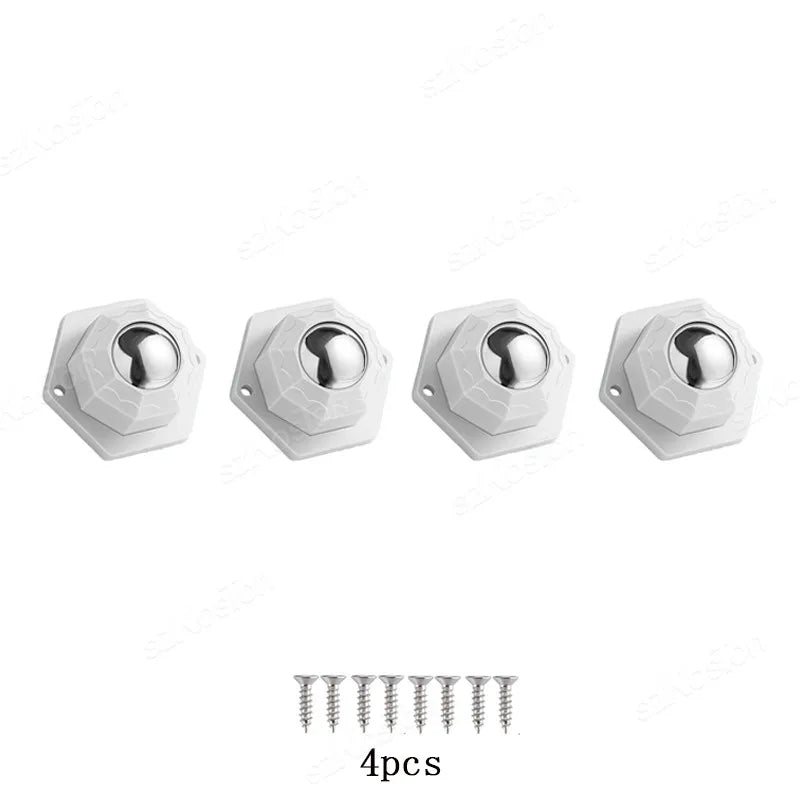 4Pcs/lot Self Adhesive Caster Wheels Mini Swivel Wheels Stainless Steel Nylon Universal Wheel 360° Rotation Sticky Heavy Pulley