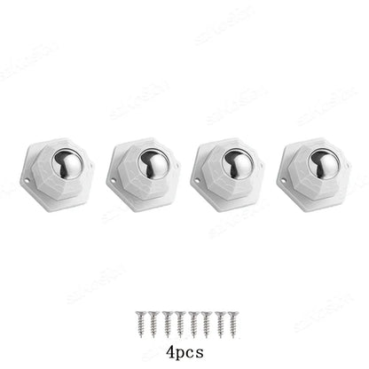 4Pcs/lot Self Adhesive Caster Wheels Mini Swivel Wheels Stainless Steel Nylon Universal Wheel 360° Rotation Sticky Heavy Pulley