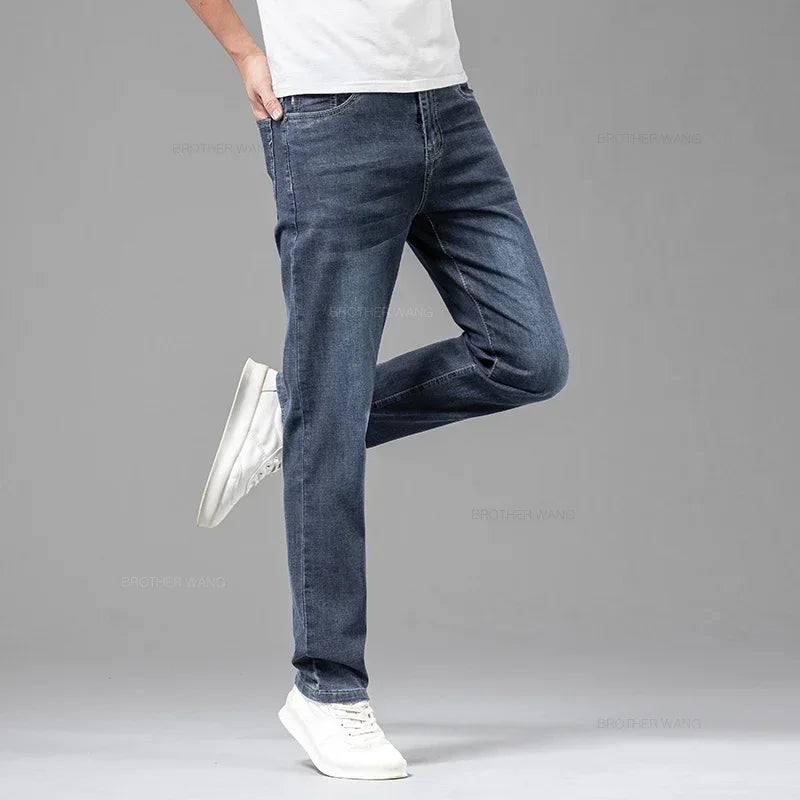 Men's Lightweight High-Waist Stretch Jeans