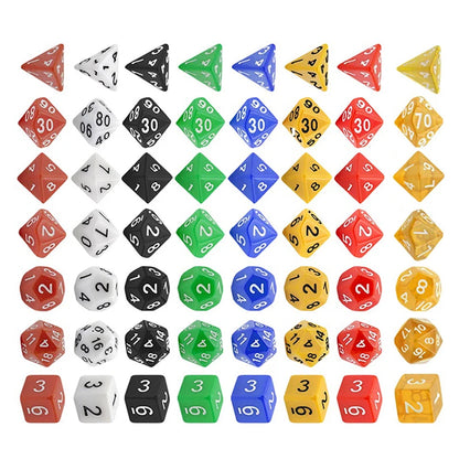 7pcs/set Multicolour Dice Set Multiple Colors Polyhedral RPG DND Role Playing Dragons Board Game Multiple Dice With Bags TMZ
